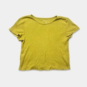 AMERICAN EAGLE Top Size S Mustard Color Short Sleeve Stretch Pre-Owned
